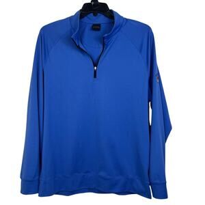 Dunning Golf shirt men’s XL pullover quarter zip mock collar blue